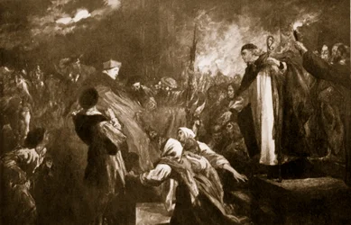 Die Ankunft von Kardinal Wolsey in der Abtei von Leicester, 1530, Illustration aus Hutchinsons 