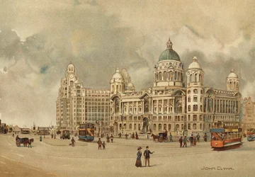 Liverpool: Büros der Mersey Docks und Harbour Board, Liver Building, usw., Zugang zur Anlegestelle