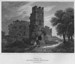 Überreste des Nordhauses, Mitford, Northumberland