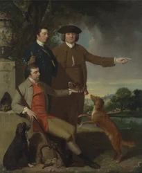 Selbstporträt mit Vater und Bruder, um 1760-62