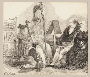 Musik spielen auf der Harfe, 1815