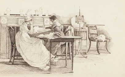 Lesen am Kamin, 1805