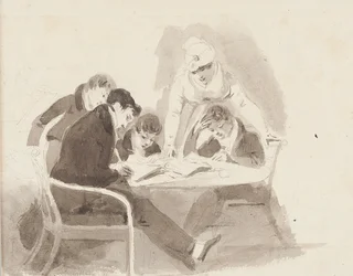 Zwei Jungen bei den Hausaufgaben, 1811
