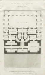 Stafford - Plan des Untergeschosses der Shire Hall: Gravur, undatiert [1794-1798]