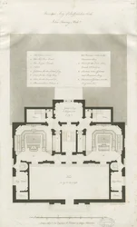 Stafford - Plan des Hauptgeschosses der Shire Hall: Gravur, undatiert [1794–1798]