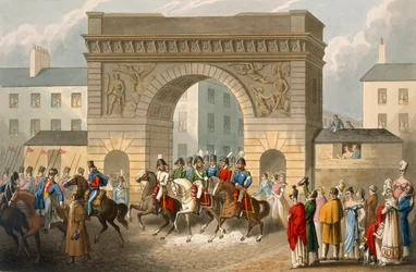 Einzug der Alliierten in Paris, graviert von Matthew Dubourg aus 