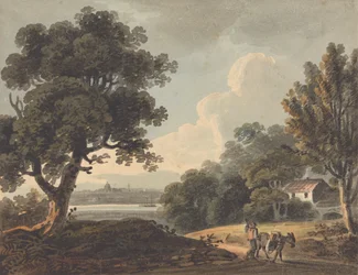 Landschaft mit Fernblick auf London