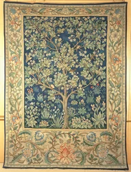 Baum-Portiere-Wandteppich, hergestellt für William Morris & Co., ca. 1909