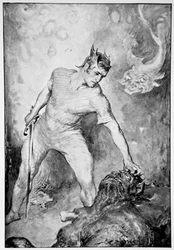 Beowulf schneidet Grendel den Kopf ab, 1910