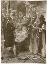 Das Begräbnis von König Ethelbert von Kent, Illustration aus 