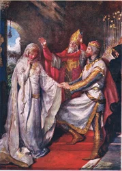 Die Hochzeit von König Artus und Königin Guinevere, Illustration für 