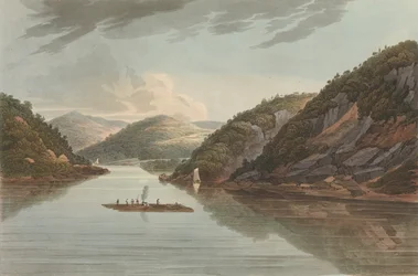 Ansicht in der Nähe von Fort Montgomery Nr. 22 später geändert zu Nr. 18 des Hudson River Portfolios, 1822