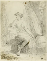 Sitzende Frau