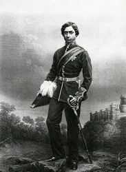 Albert Edward, Prinz von Wales, von D. J. Pound nach einer Fotografie gestochen, aus „The Drawing-Room of Eminent Personages, Band 2“, veröffentlicht in London, 1860
