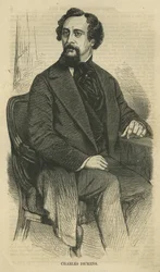 Charles Dickens, graviert von Bobbett-Hooper, aus Harpers New Monthly Magazine, um 1864