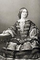 Miss Amy Sedgwick, graviert von D.J. Pound nach einem Foto, aus 