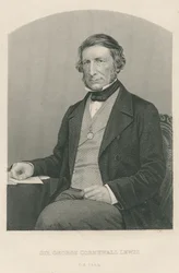 Sir George Cornewall Lewis, gestochen von D.J. Pound nach einem Foto, aus 
