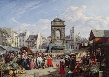 Der Markt und der Brunnen der Unschuldigen, Paris, 1823