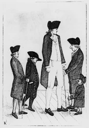 Byrne, der irische Riese, Mr. Watson, Mr. McGowan, Mr. Fairholme und Geordie Cranstoun, 1784
