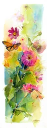 Zinnien und Schmetterlinge
