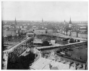 Panorama von Stockholm, Schweden, Ende des 19. Jahrhunderts
