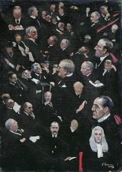 Studien im House of Lords, Viscount Morley hält die Ansprache, 14. Dezember 1921