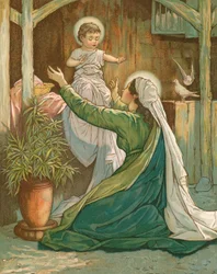 Maria spielt mit Jesus