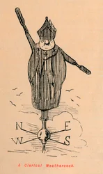 Ein geistlicher Wetterhahn, um 1860, um 1860