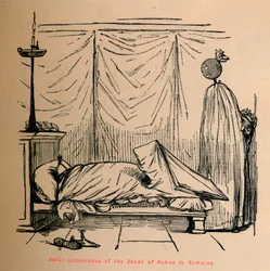 Schreckliche Erscheinung des Schattens von Remus vor Romulus, 1852