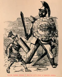 Schrecklicher Kampf zwischen T. Manlius und einem Gallier von gigantischer Statur, 1852