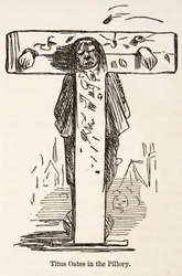 Titus Oates im Pranger, aus The Comic History of England, veröffentlicht 1864