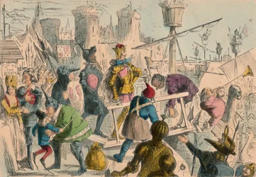 Einschiffung von König Heinrich dem Fünften in Southampton. A.D. 1415, 1850