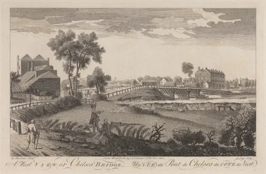 Ein Westblick auf die Chelsea-Brücke