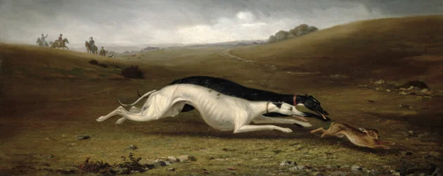 Hasenjagd in einer Landschaft, 1870