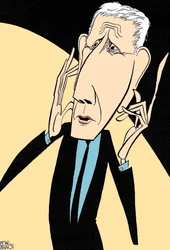 Jonathan Miller, Karikatur von John Minnion