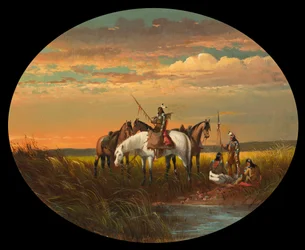 Rast in der Prärie für eine Rauchpause, um 1870