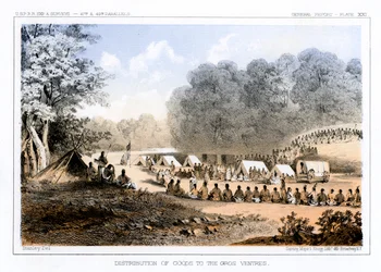 Verteilung von Waren an die Gros Ventres, 26. August 1853