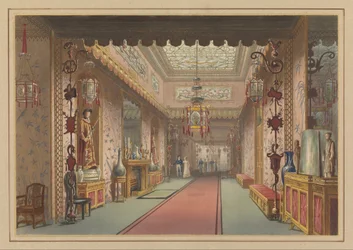 Chinesische Galerie wie sie war, Tafel XV in Illustrationen des Palastes Ihrer Majestät in Brighton...