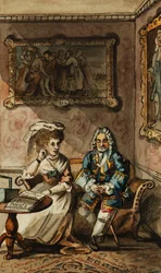 Ein Satz von zwölf Illustrationen zu Tristram Shandy