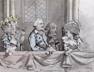 Karikatur des Publikums bei der Gedenkfeier für Händel in der Westminster Abbey, 1787