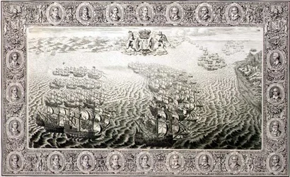 Armada (Gravur von einem Wandteppich)