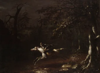 Ichabod Crane flieht vor dem kopflosen Reiter