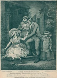 Die reuige Sünderin: Laetitia in Reue findet Trost und Schutz bei ihren Eltern, 1789