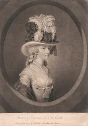 Junge Dame mit Federhut