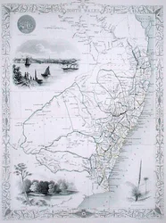 New South Wales, aus einer Serie von Weltkarten, veröffentlicht von John Tallis & Co., London & New York