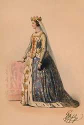 Gast im Kostüm für Königin Victorias Kostümball, 12. Mai 1842, 1843