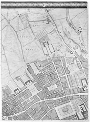 Eine Karte von Bloomsbury und Holborn, London, 1746