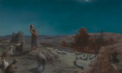 David, der zukünftige König von Israel, als Hirte in Bethlehem