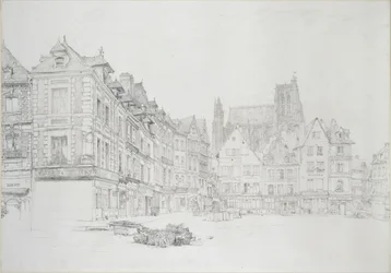 Studie (Detail) des Marktplatzes, Abbeville