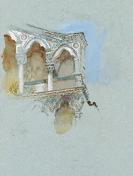 Studie der pisanischen Gotik (Teil der Fassade von San Michele in Borgo, Pisa)